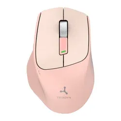 Bezdrátová kancelářská myš Triadyn GANYMEDE PRO, Bluetooth / 2,4 GHz, 1600 DPI, růžová