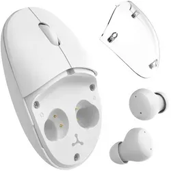 Bezdrátová myš Triadyn FLORENCE 2v1 s vestavěnými Bluetooth sluchátky, redukcí šumu, 2,4 GHz, 1600 DPI, bílá
