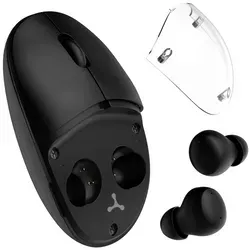 Bezdrátová myš Triadyn FLORENCE 2v1 s vestavěnými sluchátky Bluetooth, potlačení hluku, 2,4 GHz, 1600 DPI, černá