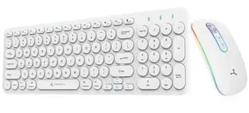 Bezdrátová sada Triadyn DAPHNIS Klávesnice Draco a myš Eirene 1600DPI RGB Bluetooth + 2.4GHz Bílá