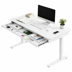 Elektricky výškově nastavitelný stůl Triadyn WorkBase D 1206 se zásuvkou, 120×60 cm, bílý