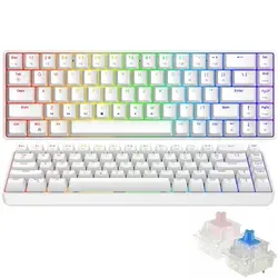 Herní mechanická klávesnice Triadyn PLAY ELECTRA RGB Anti-Ghosting Blue Switches pro hráče bílá