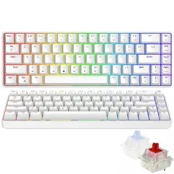 Herní mechanická klávesnice Triadyn PLAY ELECTRA RGB Anti-Ghosting Red Switches pro hráče bílá