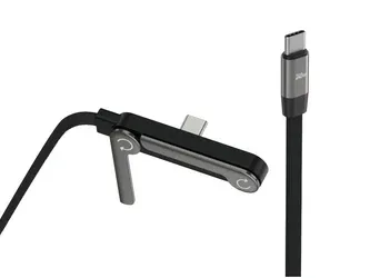 Kabel Encore Energy USB-C – USB-C 240 W, 5 A, se stojánkem, 1 m, opletený, černý, EE183-CC