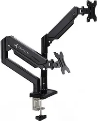 Nový stolní držák Triadyn DuoFlexMount na dva monitory televizory 13-32" ergonomický nastavitelný otočný TRD-BLK-2AL-13"-32"