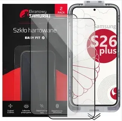 Privátní tvrzené sklo Samuraj pro Samsung Galaxy S26+ s rámečkem Easy Fit, 2 ks (ochrana soukromí)