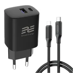Síťová nabíječka Encore Energy GaN QC 4.0 PD 3.0 USB-A USB-C 45W GaN-4583R + kabel USB-C 2m