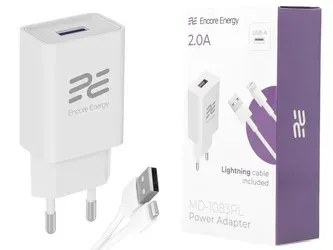 Síťová nabíječka Encore Energy USB-A 10W + kabel Lightning univerzální nabíječka MD-1083RL