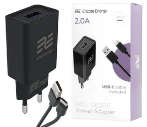 Síťová nabíječka Encore Energy USB-A 10W + kabel USB-C univerzální nabíječka MD-1083RC