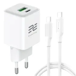Síťová nabíječka GaN 30W USB-A USB-C QC PD Encore Energy MD-3083Z + kabel 2x USB-C 100cm
