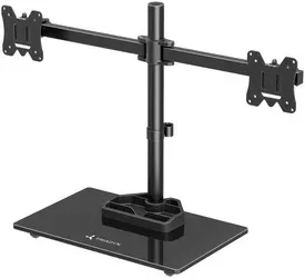 Stolní Držák Triadyn DuoBase na Dva Monitory Televizory 13-27" Ergonomický Nastavitelný Otáčivý TRD-BLK-2ST-13"-27"